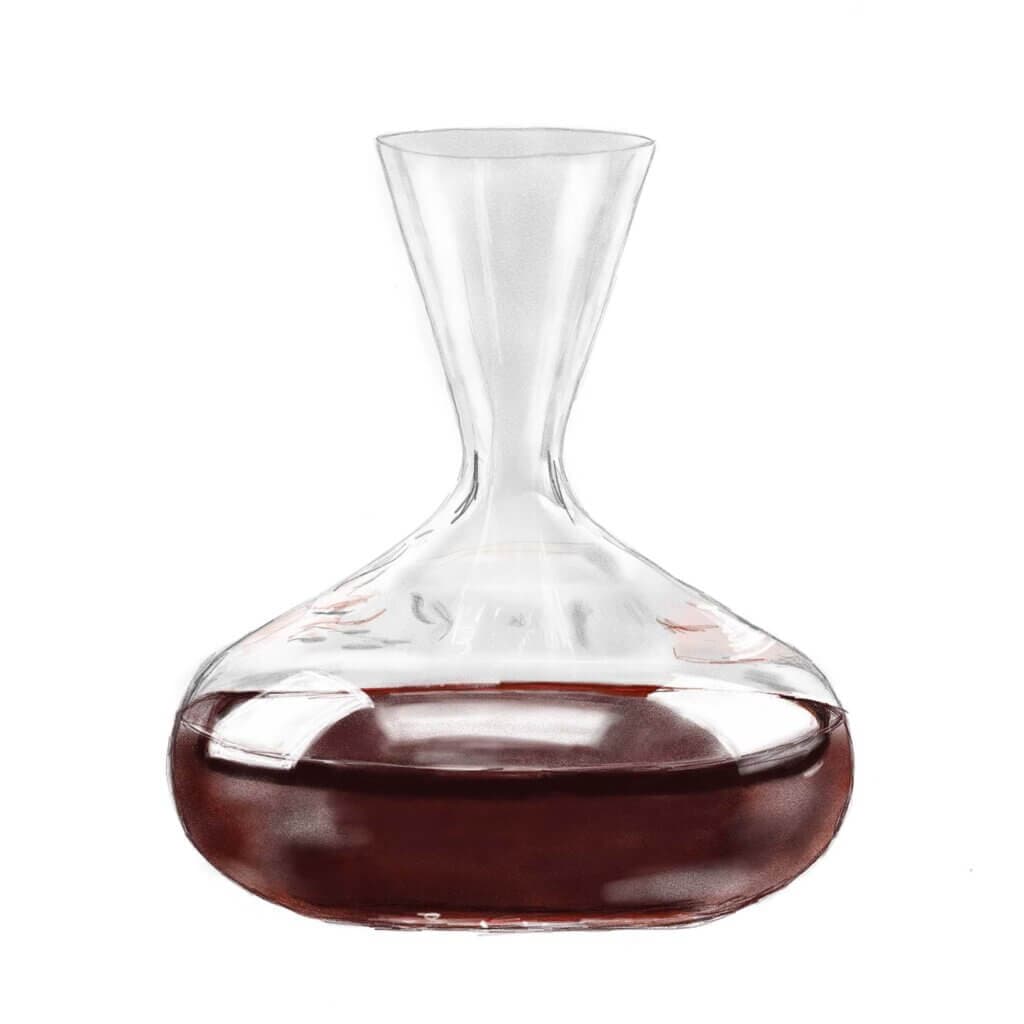 Decanteerkan met rode wijn