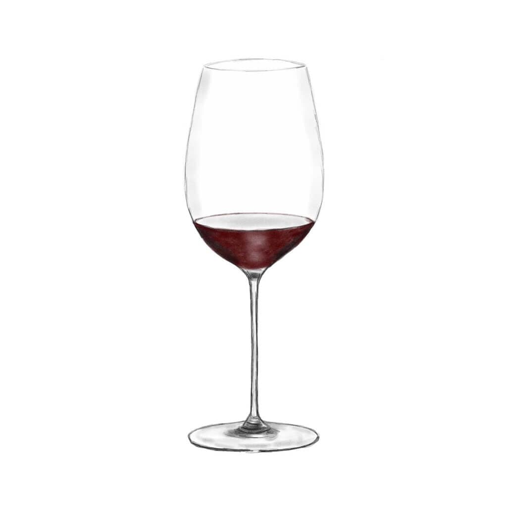 Wijnglas met rode wijn