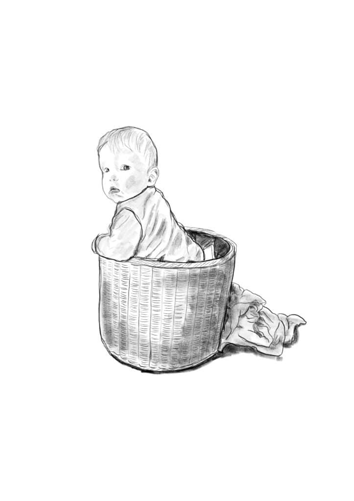 Hielke in de wasmand
