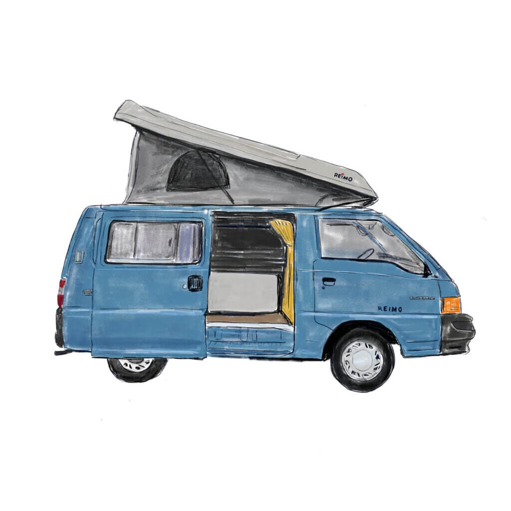 Camper Mitsubishi L300 zijkant