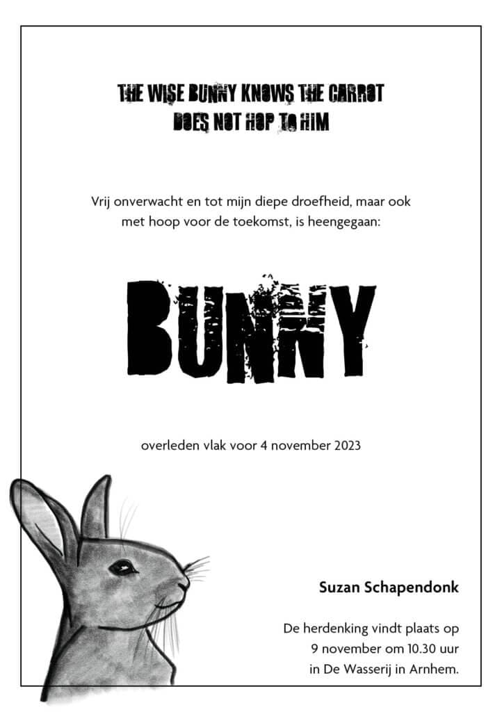 rouwbrief Bunny